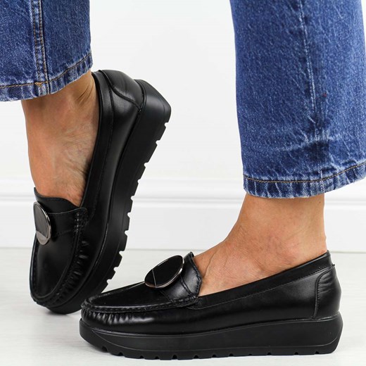 Czarne pu mokasyny damskie T.Sokolski 464 ze sklepu suzana.pl w kategorii Mokasyny damskie - zdjęcie 184832737