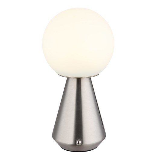 Globo lighting Lampa stołowa LED &quot;Sora&quot; w kolorze srebrnym - wys. 23,5 x Ø 12 cm ze sklepu Limango Polska w kategorii Oświetlenie - zdjęcie 184839865
