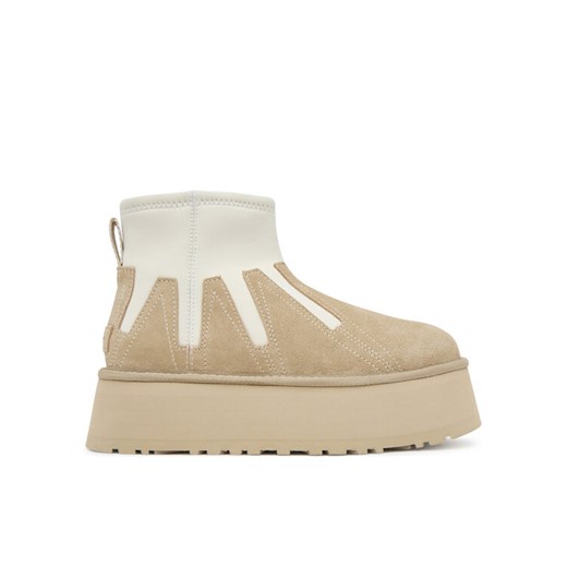 Śniegowce Ugg W Classic Mini Dipper Sunwave 1167591 Beżowy ze sklepu eobuwie.pl w kategorii Śniegowce damskie - zdjęcie 184840179