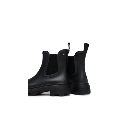 Kalosze Tommy Hilfiger Rubber Flag Cleated FW0FW08637 Czarny Tommy Hilfiger 40 eobuwie.pl