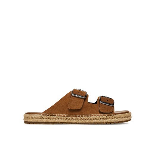 Tommy Hilfiger Espadryle Flex Jutte Hilfiger Suede Sandal FM0FM05503 Brązowy ze sklepu MODIVO w kategorii Espadryle męskie - zdjęcie 184840748