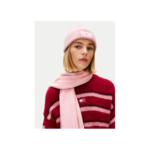 Tommy Jeans Czapka Tjw Linear Beanie AW0AW17913 Różowy Tommy Jeans OS MODIVO