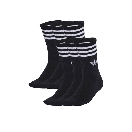 adidas Zestaw 6 par wysokich skarpet unisex 3-Stripes JV7411 Czarny ze sklepu MODIVO w kategorii Skarpetki damskie - zdjęcie 184842039