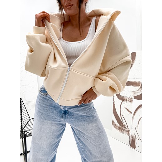 BLUZA Z KAPTUREM OVERSIZE- ECRU ze sklepu olika.com.pl w kategorii Bluzy damskie - zdjęcie 184842458