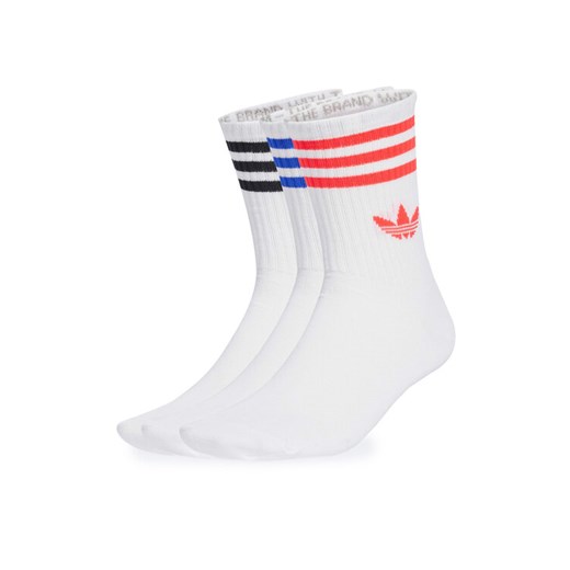 adidas Zestaw 3 par wysokich skarpet unisex 3-Stripes JV7404 Kolorowy ze sklepu MODIVO w kategorii Skarpetki damskie - zdjęcie 184843985