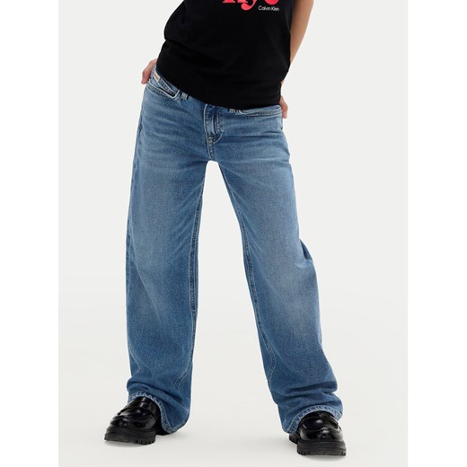 Calvin Klein Jeans Jeansy IG0IG02985 D Niebieski Wide Leg ze sklepu MODIVO w kategorii Spodnie dziewczęce - zdjęcie 184844037