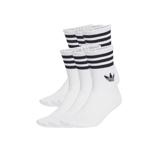 adidas Zestaw 6 par wysokich skarpet unisex 3-Stripes JV7410 Biały ze sklepu MODIVO w kategorii Skarpetki damskie - zdjęcie 184844077