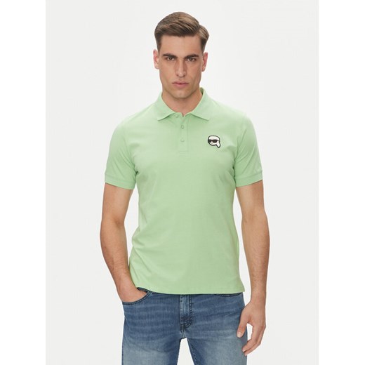 KARL LAGERFELD Polo 745710 552224 Zielony Regular Fit ze sklepu MODIVO w kategorii T-shirty męskie - zdjęcie 184844137