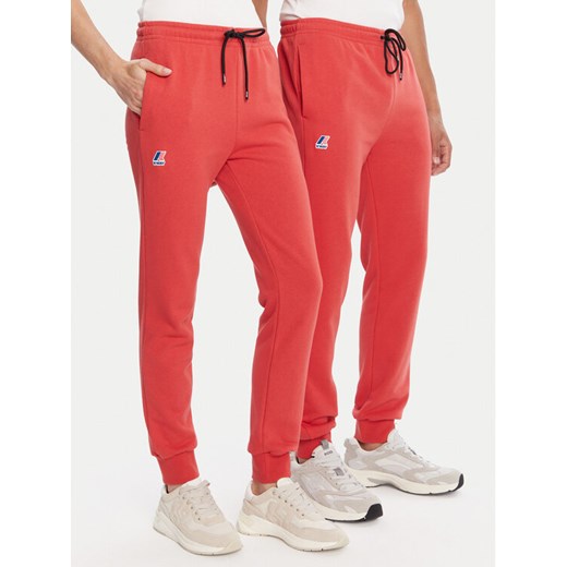 K-Way Spodnie dresowe Bishop K31313W Czerwony Slim Fit ze sklepu MODIVO w kategorii Spodnie męskie - zdjęcie 184844166