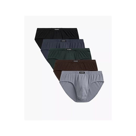 Atlantic 5-pack slipy męskie classic 5SMP-003-LSZA/GRF/CZA/SZG/KAW, Kolor multicolour, Rozmiar L, ATLANTIC ze sklepu Intymna w kategorii Majtki męskie - zdjęcie 184845386