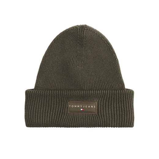 Czapka Tommy Jeans Tjm Linear Beanie AM0AM13666 Zielony ze sklepu eobuwie.pl w kategorii Czapki zimowe męskie - zdjęcie 184846337