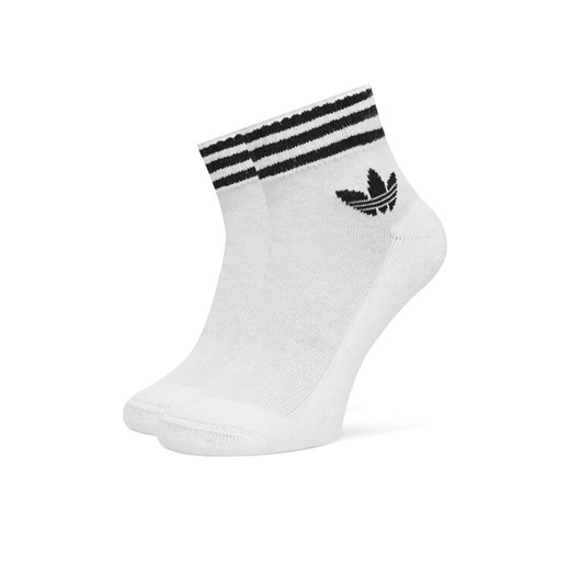 Zestaw 3 par wysokich skarpet unisex adidas 3-Stripes JV7435 Biały ze sklepu eobuwie.pl w kategorii Skarpetki męskie - zdjęcie 184846386