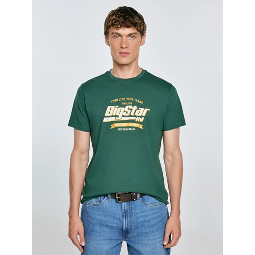 Koszulka męska z nadrukiem zielona Briss 304 ze sklepu Big Star w kategorii T-shirty męskie - zdjęcie 184847736
