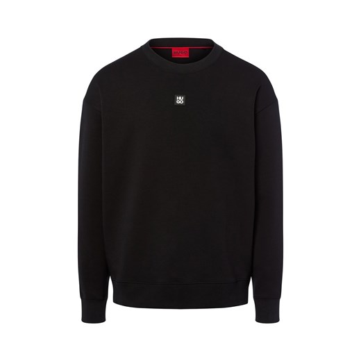 HUGO Bluza męska - Dettil Mężczyźni Bawełna czarny jednolity ze sklepu vangraaf w kategorii Bluzy męskie - zdjęcie 184848178
