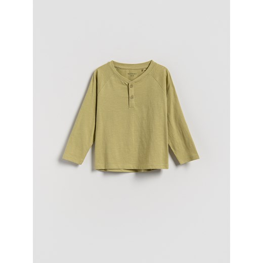 Reserved - Bawełniany longsleeve 2 pack - jasnozielony Reserved 5-2 lata) Reserved