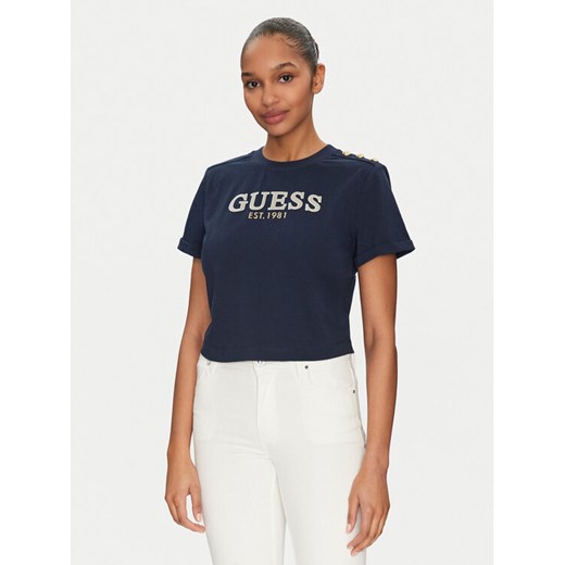 Guess T-Shirt W5GI15 K8FQ4 Granatowy Regular Fit ze sklepu MODIVO w kategorii Bluzki damskie - zdjęcie 184848848