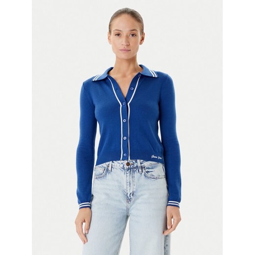 Guess Jeans Kardigan W5YR32 Z3HO2 Niebieski Regular Fit ze sklepu MODIVO w kategorii Swetry damskie - zdjęcie 184848898