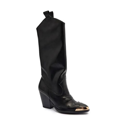 Versace Jeans Couture Skórzane kozaki na słupku FONDO CAMPEROS ze sklepu Gomez Fashion Store w kategorii Kozaki damskie - zdjęcie 184849875