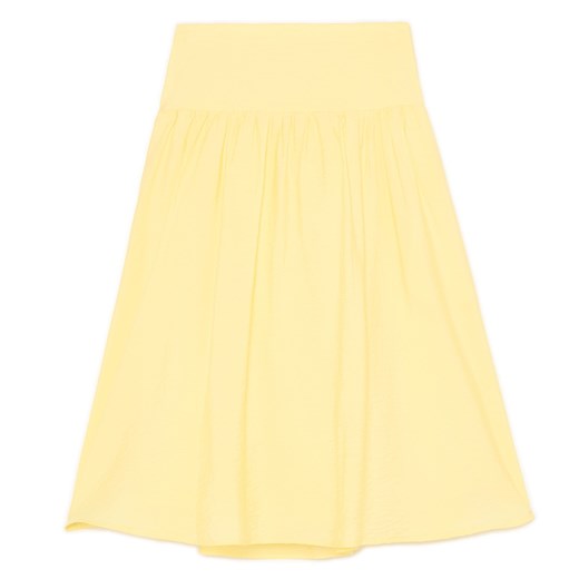 Cropp - Rozkloszowana spódnica midi z kieszeniami - żółty Cropp L Cropp
