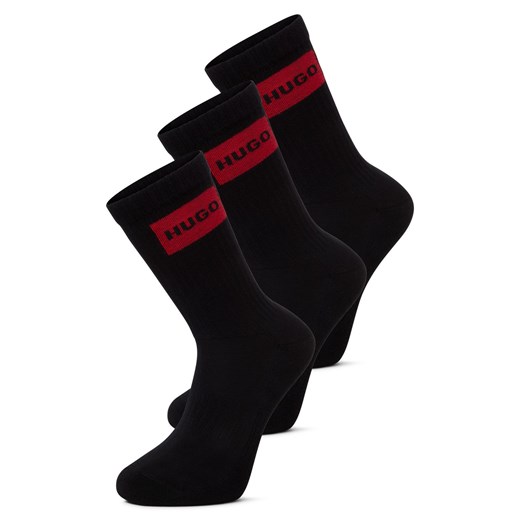 HUGO Skarpety w 3-paku Mężczyźni czarny jednolity 43-46 vangraaf