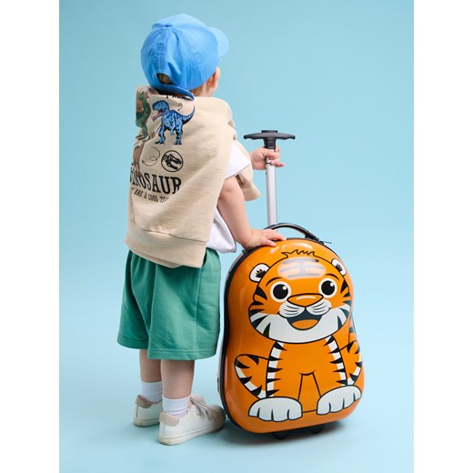Sinsay - Walizka na kółkach Tygrys - pomarańczowy Sinsay One Size Sinsay