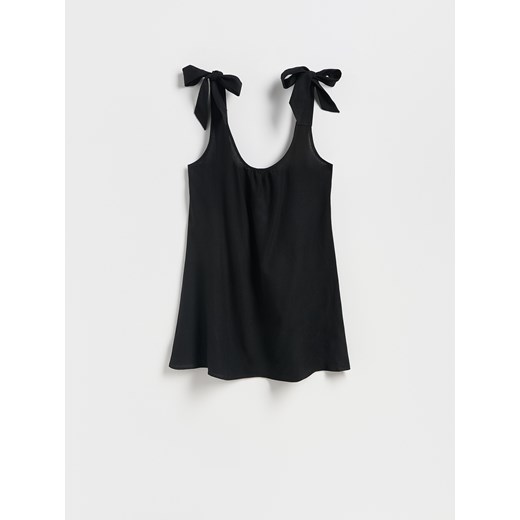 Reserved - Narzutka plażowa z domieszką lnu - czarny Reserved S okazja Reserved