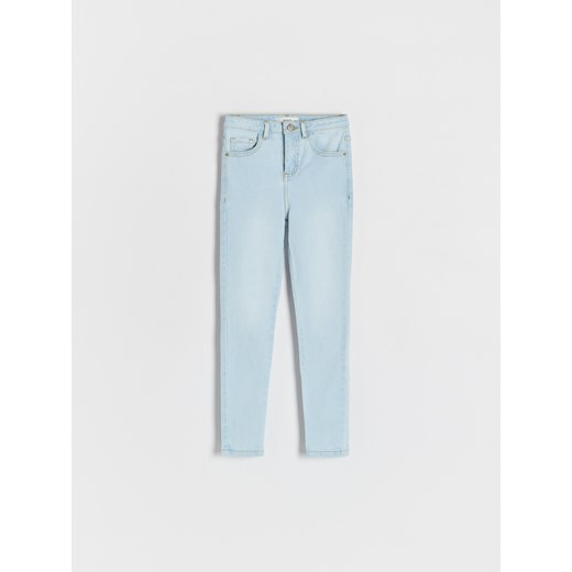 Reserved - Jeansy slim super high waist - niebieski ze sklepu Reserved w kategorii Spodnie dziewczęce - zdjęcie 184854047