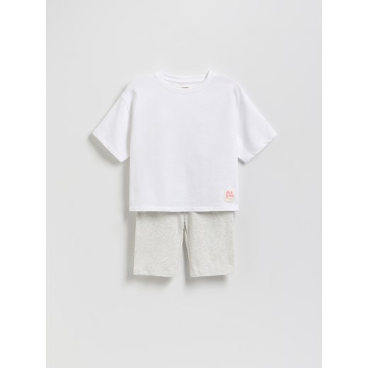 Reserved - Bawełniany komplet - jasnoszary ze sklepu Reserved w kategorii Komplety dziewczęce - zdjęcie 184854176