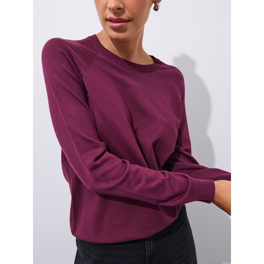 Mohito - Burgundowy sweter z wiskozą - kasztanowy Mohito S Mohito