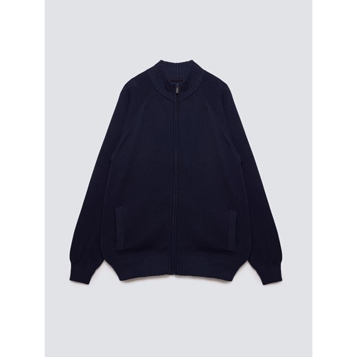 Sweter męski rozpinany ze stójką granatowy Nazar 403 ze sklepu Big Star w kategorii Swetry męskie - zdjęcie 184856718