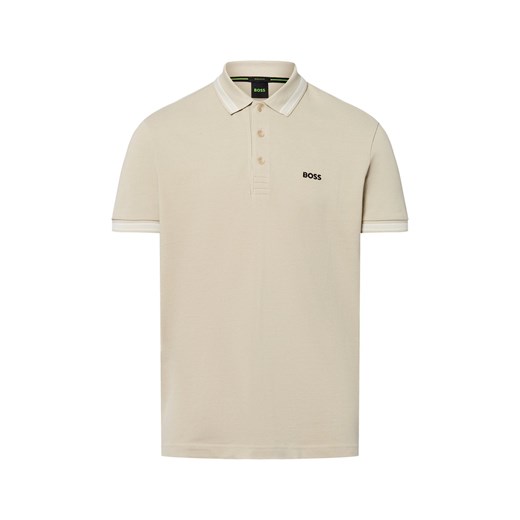 BOSS Green Męska koszulka polo - Paddy Mężczyźni Bawełna beżowy jednolity ze sklepu vangraaf w kategorii T-shirty męskie - zdjęcie 184856826