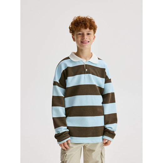 Reserved - Bawełniana bluza w paski - brązowy ze sklepu Reserved w kategorii Bluzy chłopięce - zdjęcie 184856857