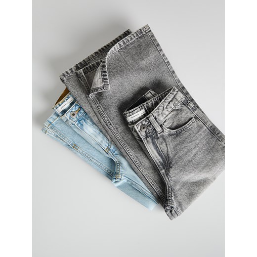 Reserved - Jeansy super wide leg - jasnoszary ze sklepu Reserved w kategorii Spodnie dziewczęce - zdjęcie 184856926