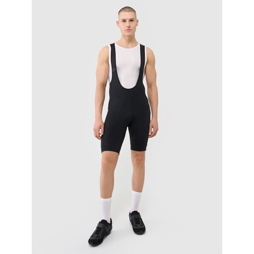 Męskie legginsy rowerowe z szelkami 4F 4FWSS25TFSTM040 - czarne ze sklepu Sportstylestory.com w kategorii Spodenki męskie - zdjęcie 184857158