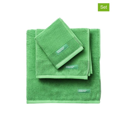 Benetton 3-częściowy zestaw ręczników w kolorze zielonym ze sklepu Limango Polska w kategorii Ręczniki - zdjęcie 184857877