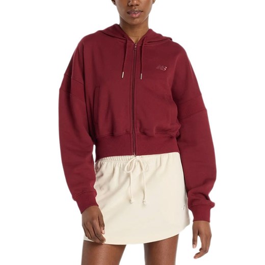 Bluza damska New Balance WJ51506MHB - bordowa ze sklepu streetstyle24.pl w kategorii Bluzy damskie - zdjęcie 184858976