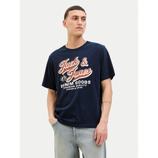Jack&Jones T-Shirt Logo 12279535 Granatowy Standard Fit ze sklepu MODIVO w kategorii T-shirty męskie - zdjęcie 184860497