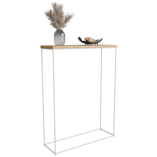 Konsola minimalistyczna do przedpokoju dąb artisan + biały S8-F94 ze sklepu Edinos.pl w kategorii Konsole - zdjęcie 184862677
