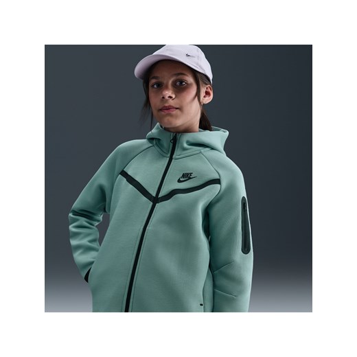 Dziewczęca rozpinana bluza z kapturem Nike Sportswear Tech Fleece - Zieleń ze sklepu Nike poland w kategorii Bluzy damskie - zdjęcie 184862858