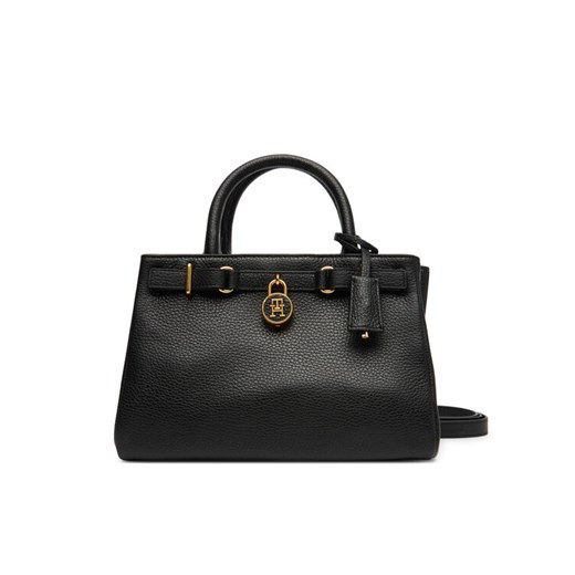 Tommy Hilfiger Torebka American Icon Mini Tote Leather AW0AW17926 Czarny ze sklepu MODIVO w kategorii Kuferki - zdjęcie 184866818