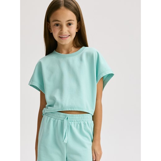 Reserved - Bawełniany komplet - jasnoturkusowy ze sklepu Reserved w kategorii Komplety dziewczęce - zdjęcie 184868367