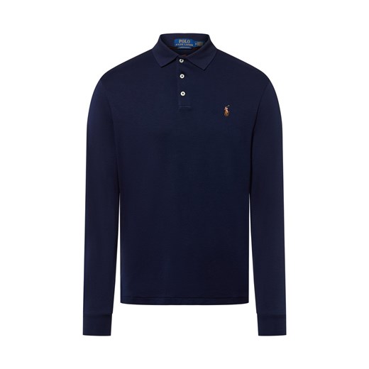 Polo Ralph Lauren Męska koszulka polo z długim rękawem Mężczyźni Bawełna granatowy jednolity ze sklepu vangraaf w kategorii T-shirty męskie - zdjęcie 184868386