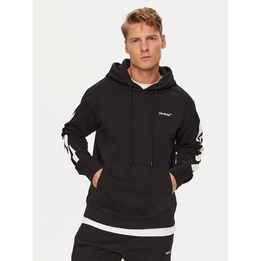 Off-White Bluza OMBB097S22FLE0091001 Czarny Regular Fit ze sklepu MODIVO w kategorii Bluzy męskie - zdjęcie 184869628
