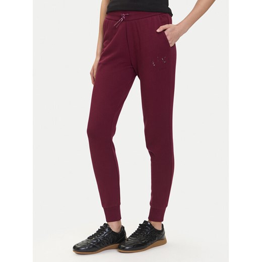 Armani Exchange Spodnie dresowe XW000986 AF16114 UA343 Bordowy Relaxed Fit ze sklepu MODIVO w kategorii Spodnie damskie - zdjęcie 184869639
