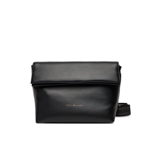 Torebka Tommy Hilfiger Th Logotape AW0AW17692 Czarny ze sklepu eobuwie.pl w kategorii Listonoszki - zdjęcie 184871305