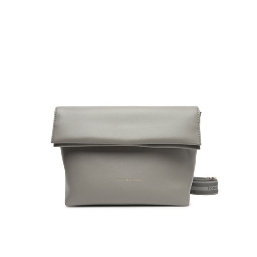Torebka Tommy Hilfiger Th Logotape Med Crossover AW0AW17692 Szary ze sklepu eobuwie.pl w kategorii Listonoszki - zdjęcie 184871446