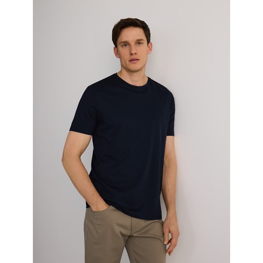Reserved - T-shirt regular fit z modalem - granatowy ze sklepu Reserved w kategorii T-shirty męskie - zdjęcie 184873906