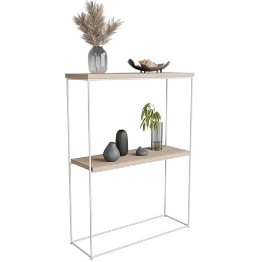 Minimalistyczna konsola pod lustro  dąb sonoma + biały  F3-H51 ze sklepu Edinos.pl w kategorii Konsole - zdjęcie 184874587