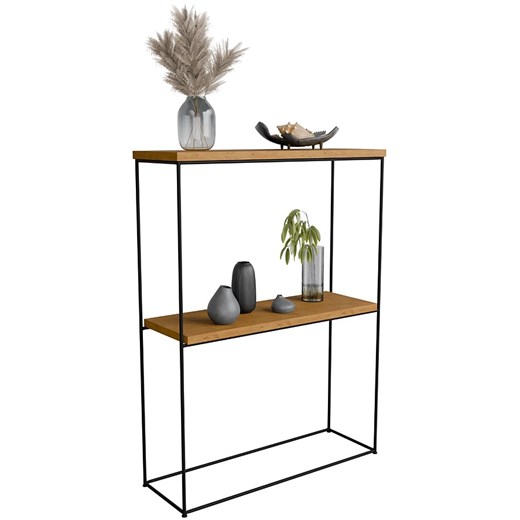Minimalistyczna konsola dąb lancelot + czarny H2-G31 ze sklepu Edinos.pl w kategorii Konsole - zdjęcie 184874607