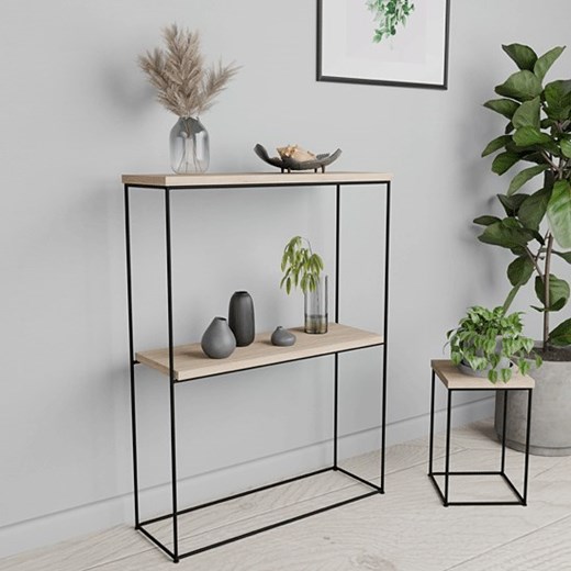 Nowoczesna konsola dąb sonoma + czarny - Blox 4X Elior One Size Edinos.pl